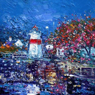 Evening Springlight the wee lighthouse Crinan 12x12 Evening Springlight the wee lighthouse Crinan 12x12